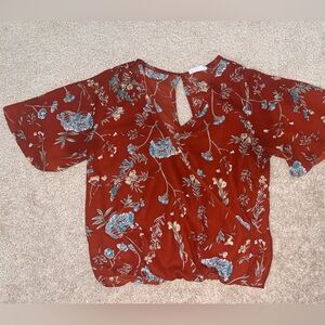 Floral Burgundy Women's Top